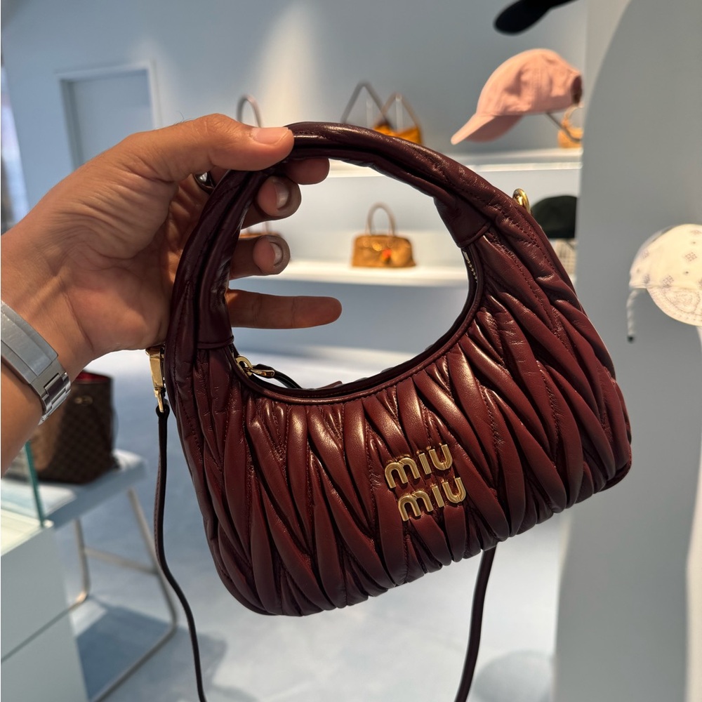 Miu Miu Quilted Burgundy Mini Bag